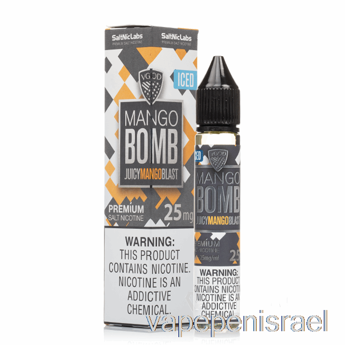 חד פעמי Vape Israel קר פצצת מנגו - מלחי Vgod - 30 מ"ל 25 מ"ג
